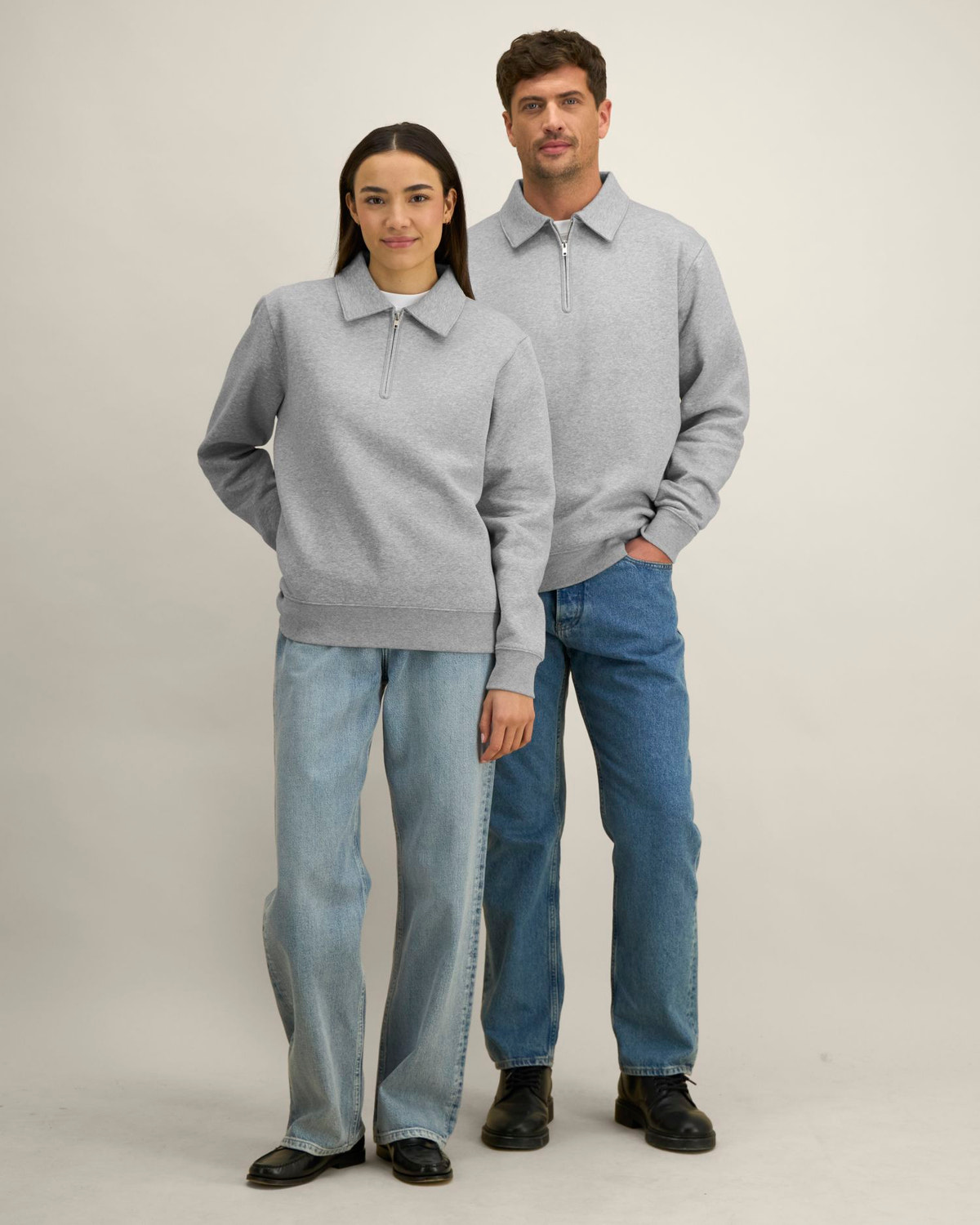 Stanley/Stella Proper – Heather Grey (C250), mallikuva edestä