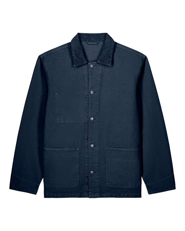 Stanley/Stella Chore Jacket – G.Dyed Navy (C373), tuotekuva edestä