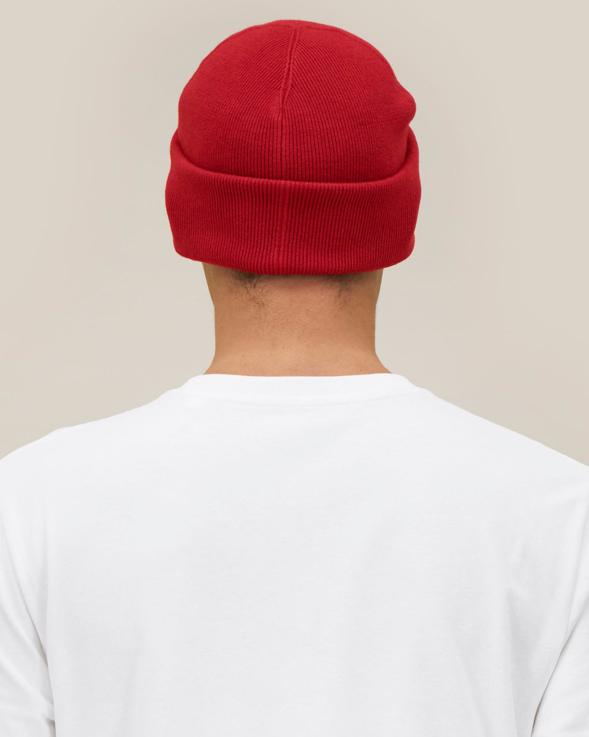Stanley/Stella Rib Beanie 2.0 – Passionate Red (C172), mallikuva takaa