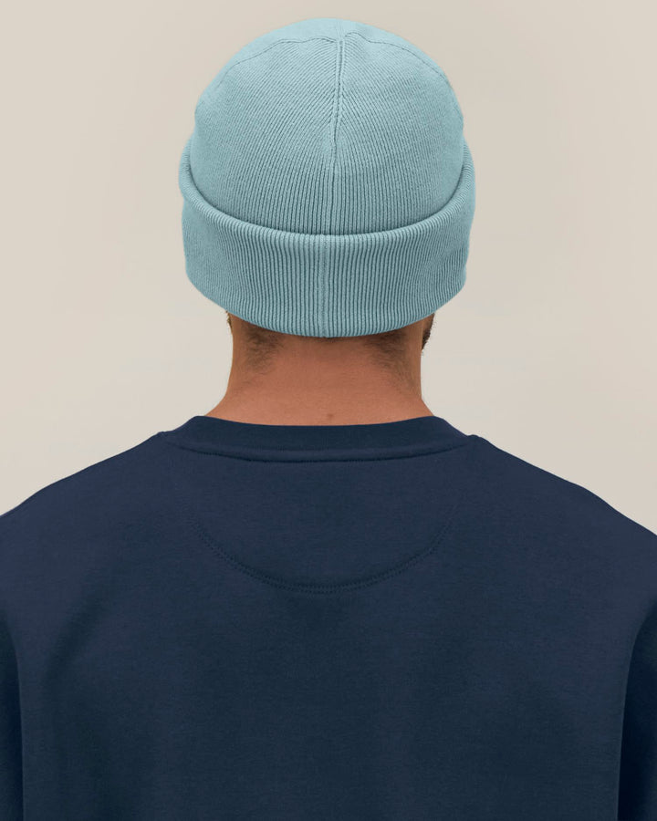 Stanley/Stella Rib Beanie 2.0 – Pebble Blue (C173), mallikuva takaa