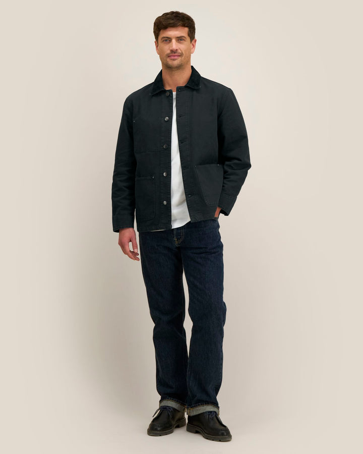 Stanley/Stella Chore Jacket – G. Dyed Black (C372), mallikuva edestä