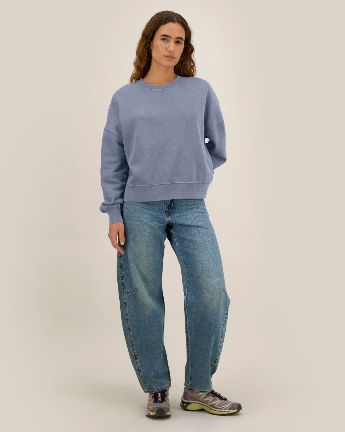 Stanley/Stella Stella Alma Vintage – G. Dyed Blue Grey (C158), mallikuva edestä