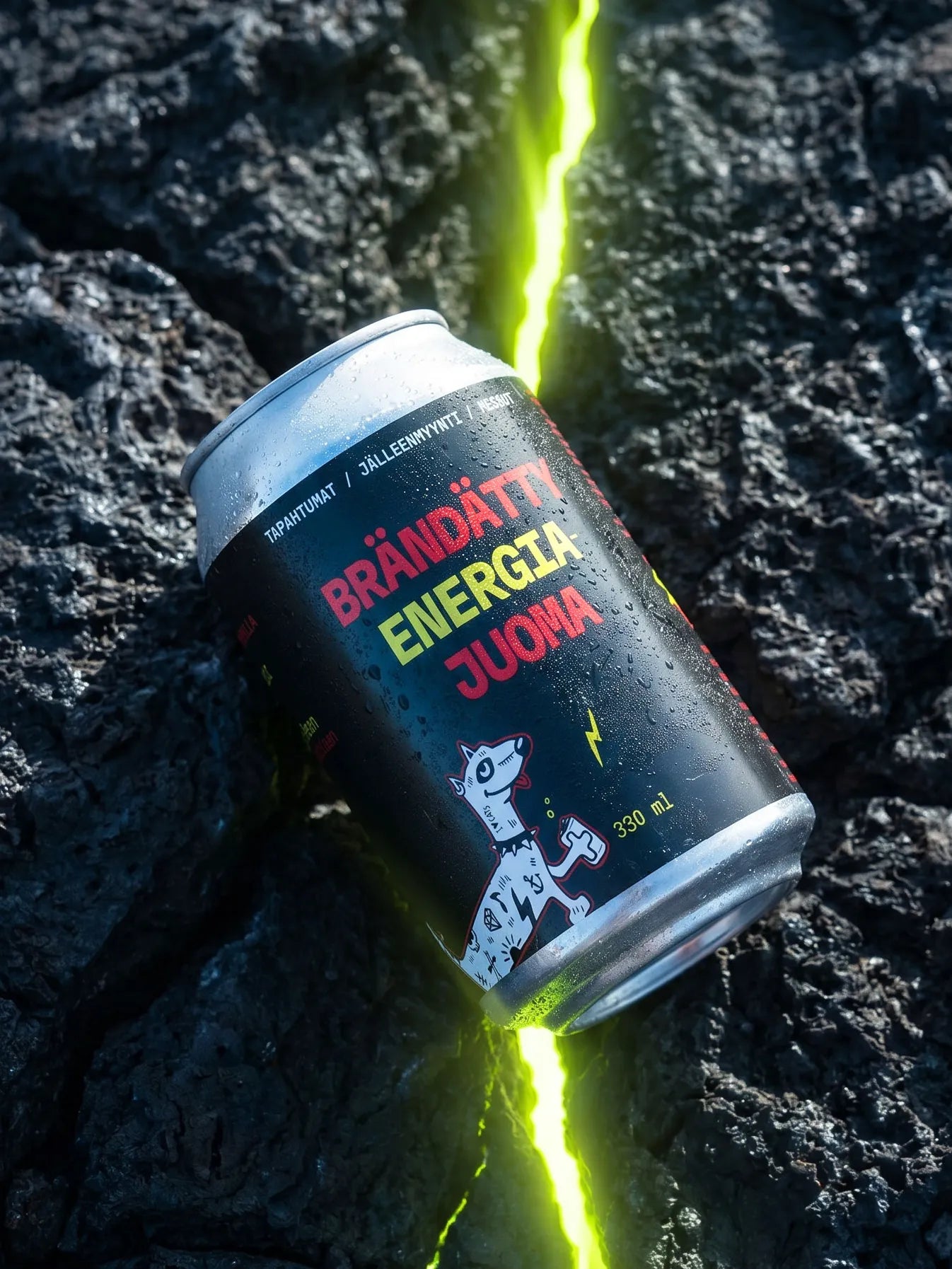 Sugar-free energy drink with your logo, 330 ml – example can design